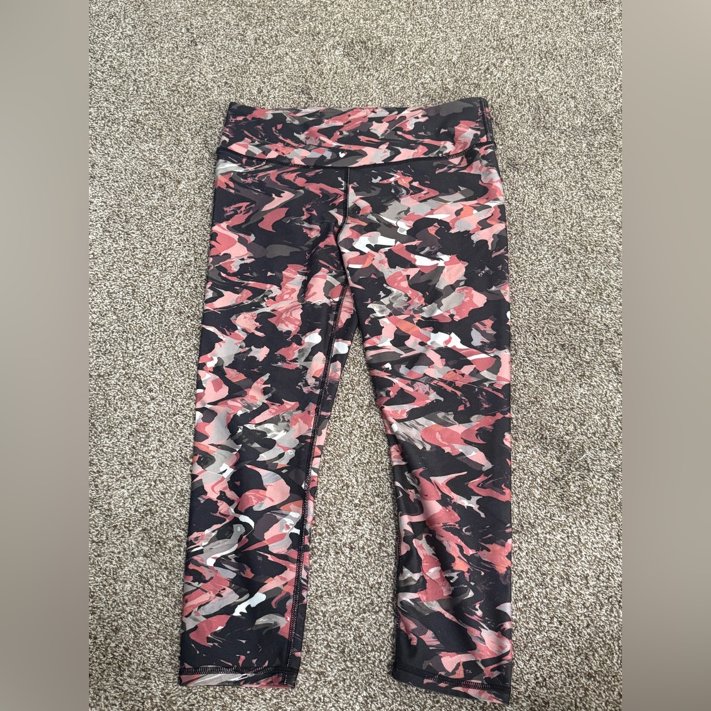 Fabletics Pink and Black Patterned Leggings
